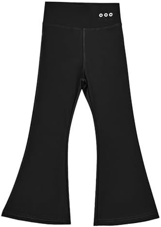 Girls Flared Leggings Elastic High Waisted Slim Cotton Bell Bottom Pants Kids Yoga