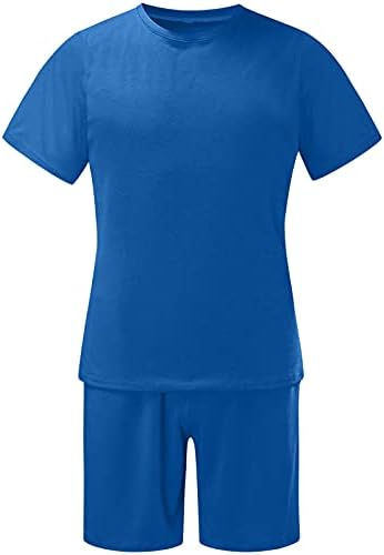 QUNPIU Mens Slim Fit Athletic Set - 2 Piece Summer Outfit