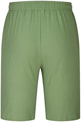 Zeiyignr Mens Casual Cotton Linen Shorts with Drawstring and Pockets