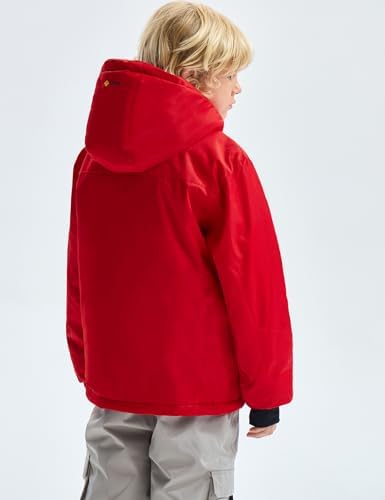 GEMYSE Boys Waterproof Ski Jacket with Hood and Pockets