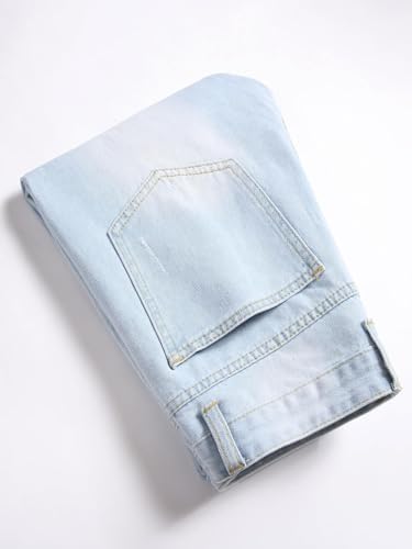 Mens Slim Fit Distressed Denim Jeans
