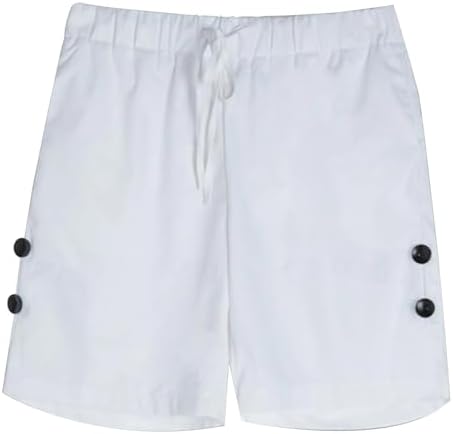 Mens Plus Size Linen Drawstring Shorts for Casual Summer