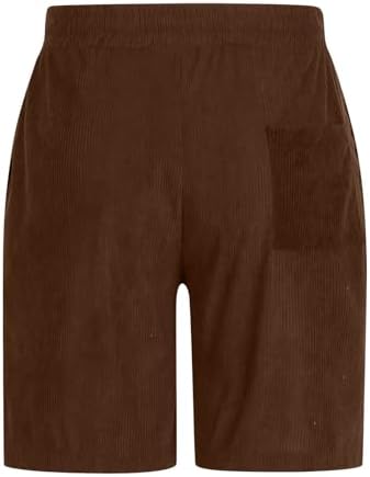 Mens Lightweight Loose Corduroy Shorts with Pockets