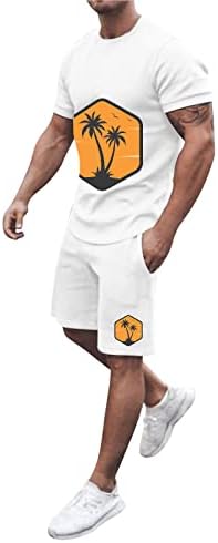 Mens Summer Relaxed Fit T-Shirt Shorts Set