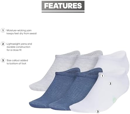 adidas Superlite Classic No Show Socks for Kids 6-Pairs