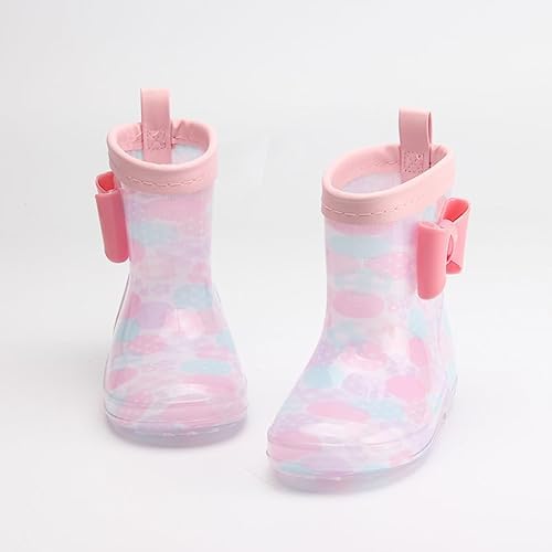 Toddler Rain Boots with Lights for Kids Yellow and Rainbow Designs