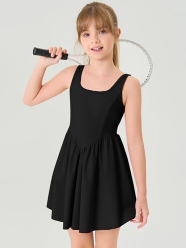 Haloumoning Girls Adjustable Workout Tennis Dress 5-14