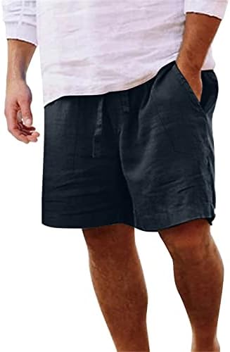 CRNTCEM Mens Lightweight Cotton Linen Shorts
