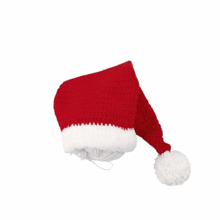 Handmade Baby Christmas Hat Crochet Newborn Santa Outfit Red Holiday Beanie