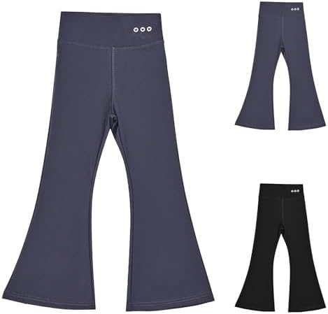Girls Flared Leggings Elastic High Waisted Slim Cotton Bell Bottom Pants Kids Yoga