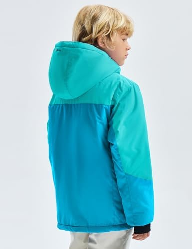 GEMYSE Boys Waterproof Ski Snow Jacket with Hooded Fleece