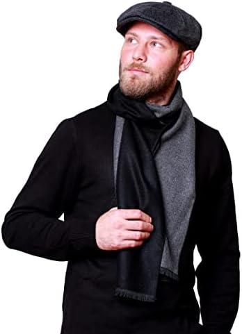 HATSQUARE Herringbone wool mens newsboy cap