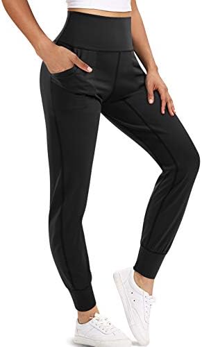 LEINIDINA Womens High Waisted Jogger Pants with Pockets