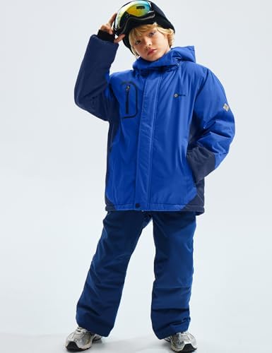 GEMYSE Boys Waterproof Ski Jacket with Fleece Liner