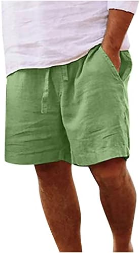 Zeiyignr Mens Casual Cotton Linen Shorts with Drawstring and Pockets