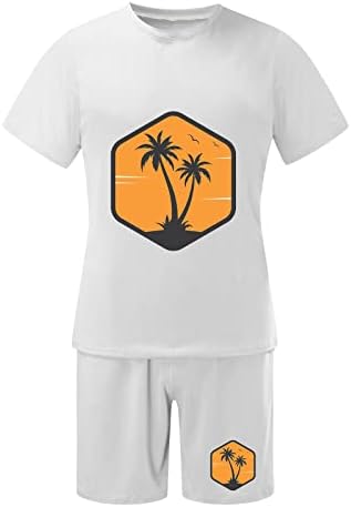 Mens Summer Relaxed Fit T-Shirt Shorts Set