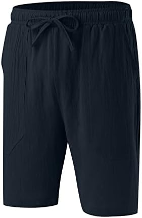 CRNTCEM Mens Lightweight Cotton Linen Shorts