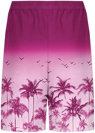 Mens Hawaiian Print Board Shorts