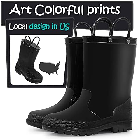 K KomForme Kids Waterproof rain boots for safe outdoor play