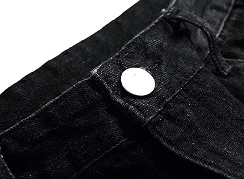 QIMYUM Mens Ripped Jeans Slim Fit Straight Leg Denim Pants