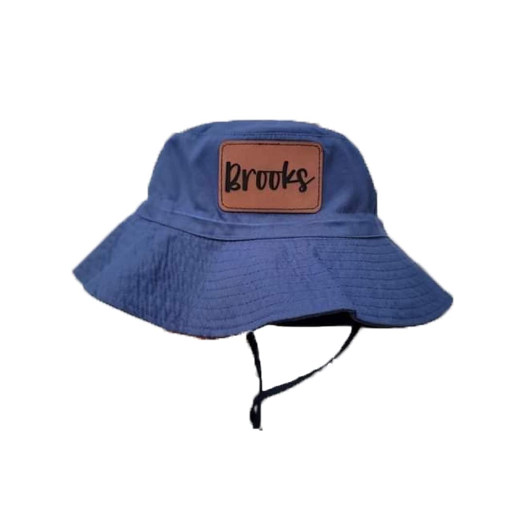 Adjustable YouthPersonalized LeatherPatchBucketHat - Baby Pink