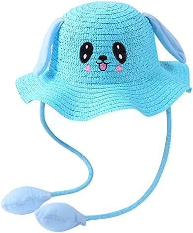 Adjustable Straw Sun Hat for Kids - UPF 50 Protection Against the Sun
