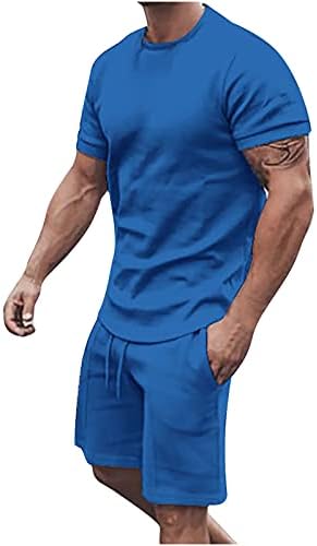 QUNPIU Mens Slim Fit Athletic Set - 2 Piece Summer Outfit