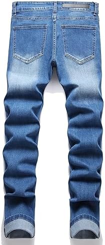 Mens Ripped Taper Skinny Fit Stretch Denim Pants Ultimate Comfort Durability