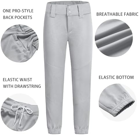 QBK 2T-13Y Toddler Baseball Pants for Boys and Girls
