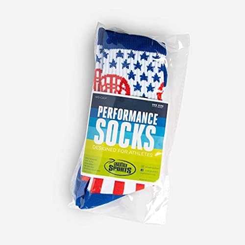 ChalkTalkSPORTS Lacrosse Performance Crew Socks - Patriotic USA
