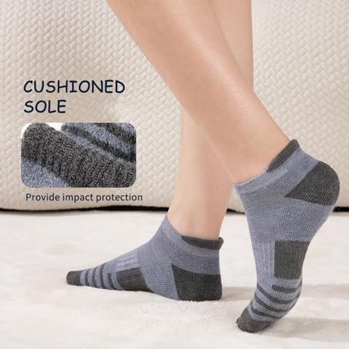 Comfoex 10 Pairs Boys Ankle Athletic Socks with Cushioned Sole