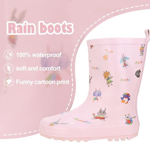 SwiftFrog Unisex Kids Print Rain Boots waterproof stylish