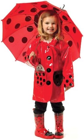 Red Ladybug Kids Pull-On Heel Waterproof Boots