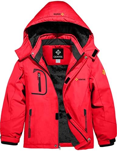 GEMYSE Boys Waterproof Ski Jacket for Winter Wear