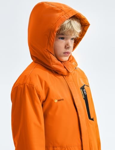GEMYSE Boys Waterproof Ski Snow Jacket Hooded Fleece Windproof Winter Jacket