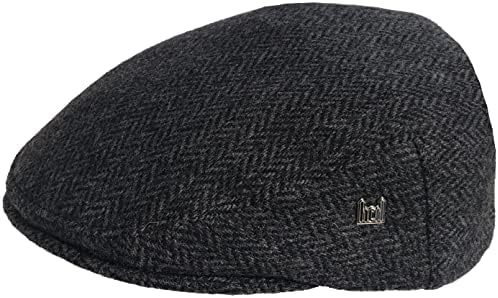 Headchange Made in USA 100 Wool Newsboy Cap Black Herringbone