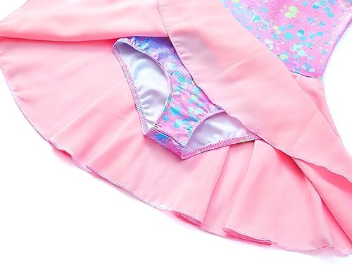TENVDA Girls Ballet Leotards with Sparkly Skirt