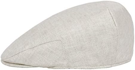 Mens Linen Flat Cap Newsboy Style - BOTVELA