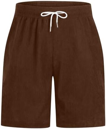 Mens Lightweight Loose Corduroy Shorts with Pockets