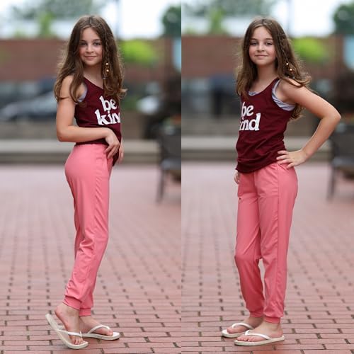 Big Elephant Girls High-Waisted Joggers with Pockets 3-Pack