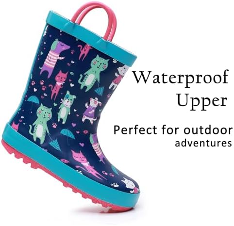 LANCDON Toddler Rain Boots for BoysGirls Waterproof Durable