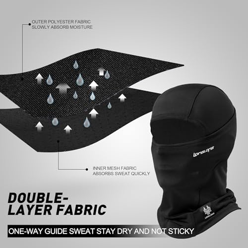 LONGLONG Balaclava Ski Mask Double-Layer Full Face Mask for Skiing Snowboarding