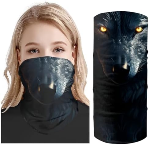 Cool Wolf Lion Print Face Mask Bandana for Men Women