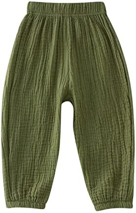Toddler Baby Cotton Linen Joggers for Boys Girls Basic Harem Pants