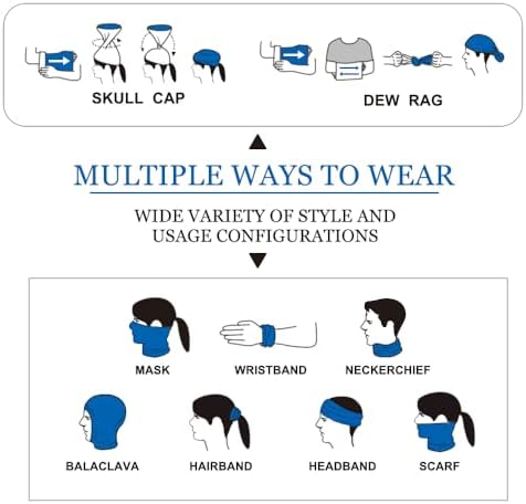 EAZZEA 6-Pack UV Protection Balaclava for Men Women