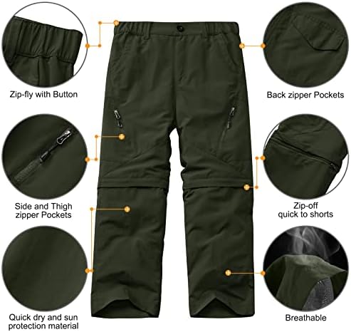 Boys Waterproof Cargo Pants Quick Dry Outdoor Hiking