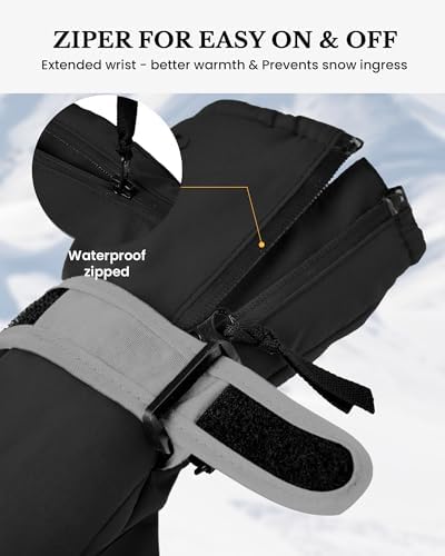 Caracaleap Kids Winter Gloves Ages 4-12 Waterproof Thinsulate