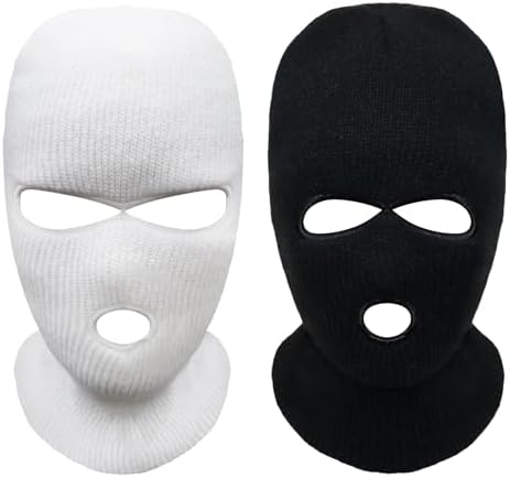 Warm Fashionable 2-Piece Ski Mask Set - Mens Womens Balaclava for Skiing Cycling
