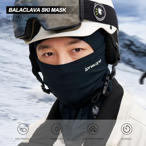 LONGLONG Balaclava Ski Mask Double-Layer Full Face Mask for Skiing Snowboarding