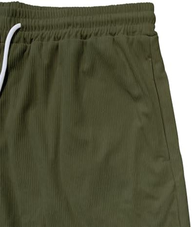 Xiaojmake Elastic Waist Corduroy Shorts